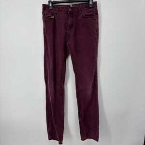 7 For All Mankind Jeans Womens Size 16 Mid Rise Slimmy Burgundy Pocket